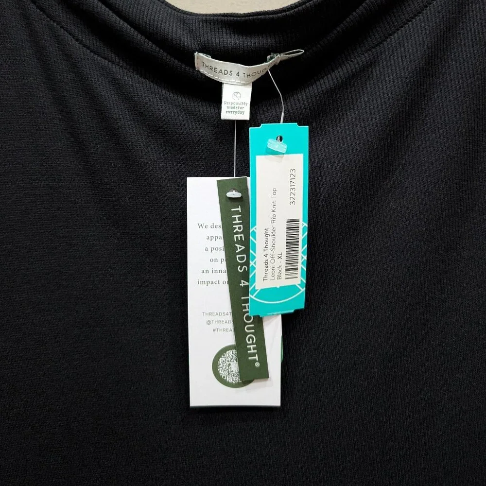 Threads 4 Thought Leoni Off-Shoulder Rib Knit Top - Picture 2 of 4